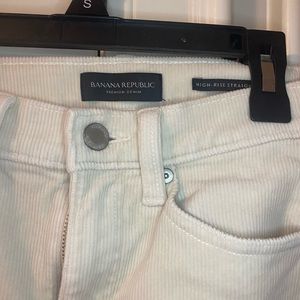 Banana Republic Cream Corduroy High-Rise Pant